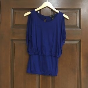 White House Black Market XXS Blue Top